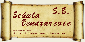 Sekula Bendžarević vizit kartica